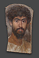 Encaustic portrait of a man, Encaustic on wood