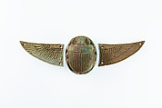Winged Scarab Amulet, Faience