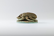 Winged Scarab Amulet, Faience
