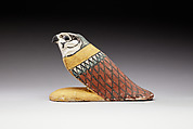 Falcon figurine from a coffin or box, Wood, gesso, paint