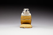 Falcon figurine from a coffin or box, Wood, gesso, paint