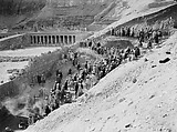 Progress of the excavations near the Temple of Hatshepsut, January 1929, Harry Burton  British, Gelatin silver print from glass negative