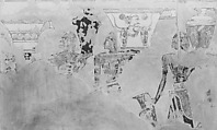 Fragmentary Scene of Foreigners, Tomb of Senenmut, Nina de Garis Davies (1881–1965), Tempera on paper