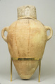 Sealed Amphora Containing Oil, Unfired clay, mud, linen