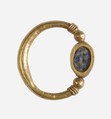 Scarab Finger Ring, Lapis lazuli, gold