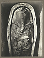 Shroud and Flower Garlands on Upper Part of Tutankhamun’s Second Coffin, Harry Burton (British (1879–1940)), Gelatin silver print from glass negative