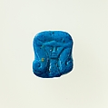 Hathor head amulet, faience