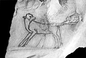 Ostracon with sketch of a calf, Limestone, ink