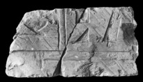 Sunk relief fragment, Limestone, varnish