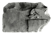 Raised Relief Fragment with Preliminary Drawing of Offerings, Limestone, varnish