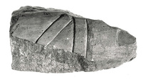 Raised relief fragment, Limestone, varnish