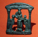 Plaque representing an Egyptian open shrine (kiosk), Bronze