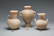 Two-Handled Ointment Jar, Crystalline and banded travertine (Egyptian alabaster)