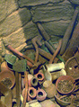 Reconstruction of a Foundation Deposit, Pottery, wood, leather, reed, stone, bronze or copper alloy, food remains