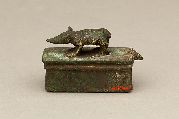 Shrew-mouse surmounting shrine-shaped box for an animal mummy