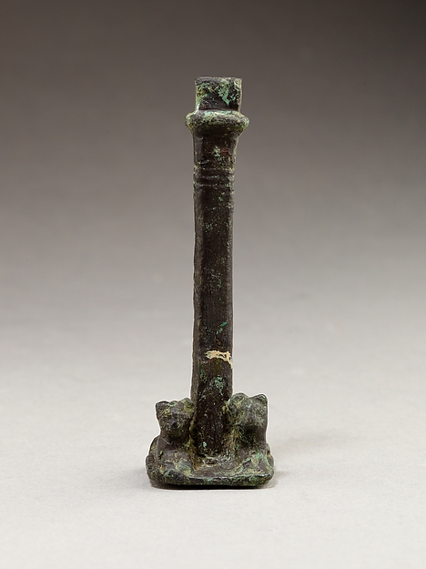Column with crouching lions at the base, 664–30 BCE