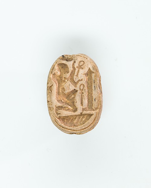 Scarab with a Kneeling Figure Before an Obelisk by an unrecorded maker, The Metropolitan Museum of Art