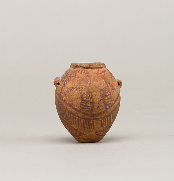 Decorated ware jar with two boats