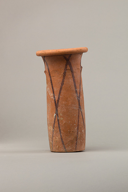 Wavy-handled jar with cross-lined decoration