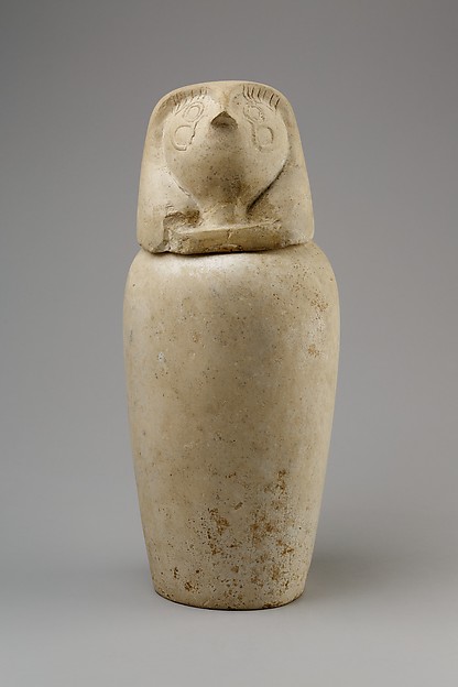 Canopic jar with falcon head (Qebehsenuef)