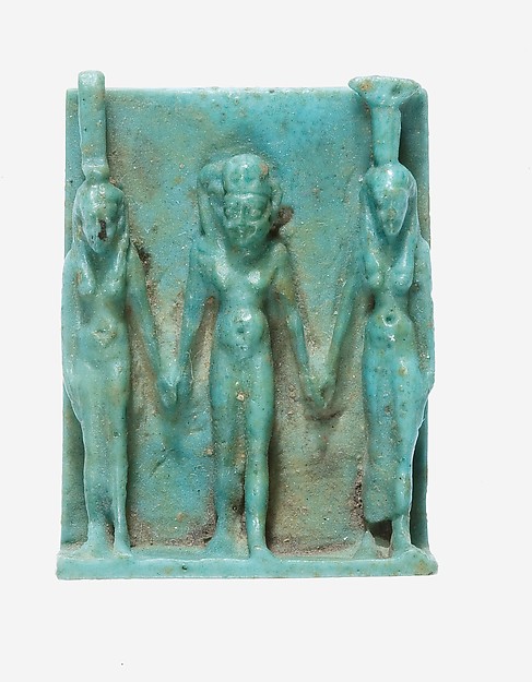 Amulet depicting Isis, Horus, and Nephthys