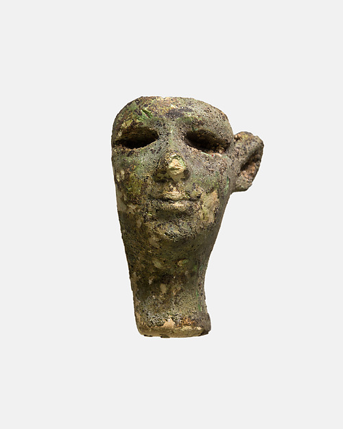 Male (originally red) head for composite statuette, 664–30 BCE