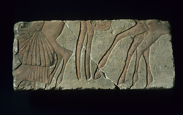 Relief with official and horses