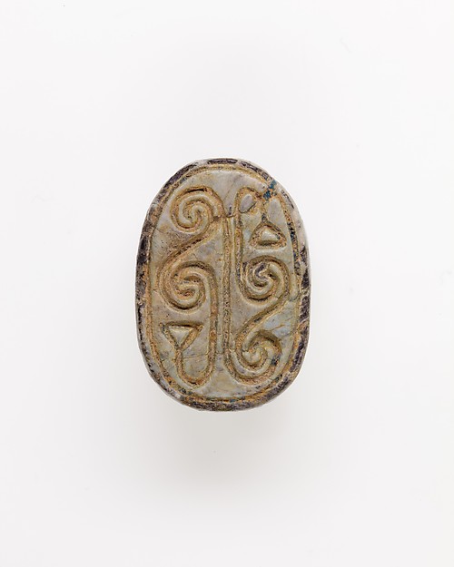 Scarab Decorated with Scrolls and Papyrus
