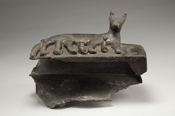 Cat with kittens on damaged box for animal mummy by an unrecorded maker, The Metropolitan Museum of Art