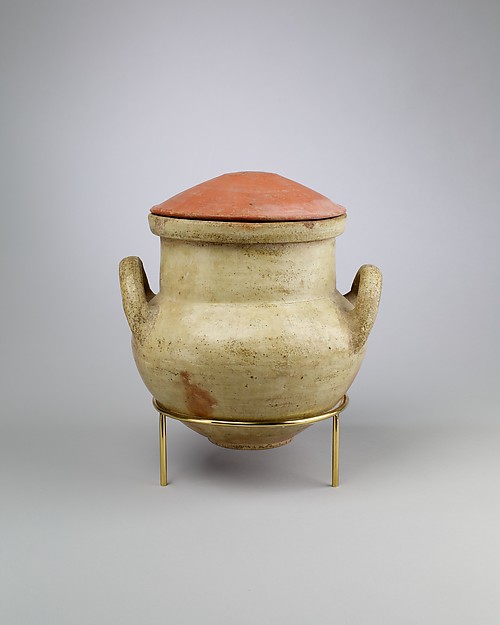 Vessel with strap handles and a lid by an unrecorded maker, The Metropolitan Museum of Art