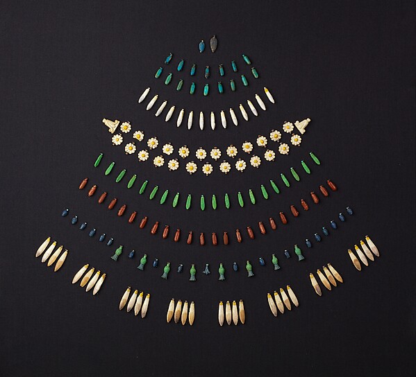 3 white petals (1 partial) and 14 blue dates by an unrecorded maker, The Metropolitan Museum of Art