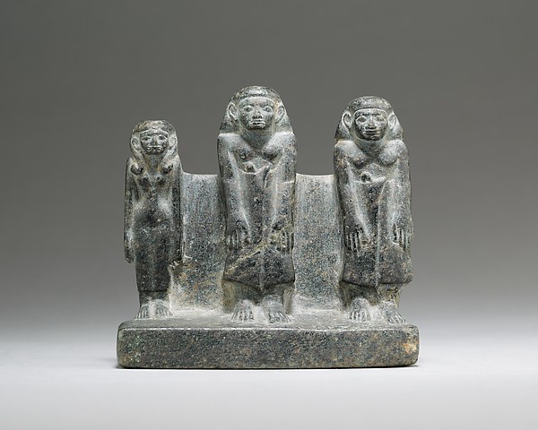 Group statuette of two men and a woman