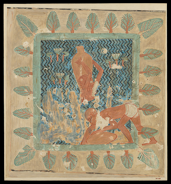 Brickmakers Getting Water from a Pool, Tomb of Rekhmire