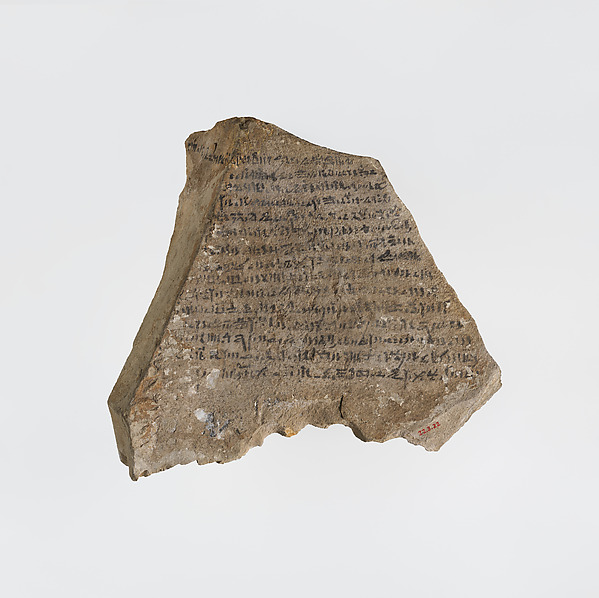 Ostracon with hieratic inscription