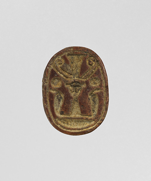 Scarab Inscribed with a Hathor Emblem