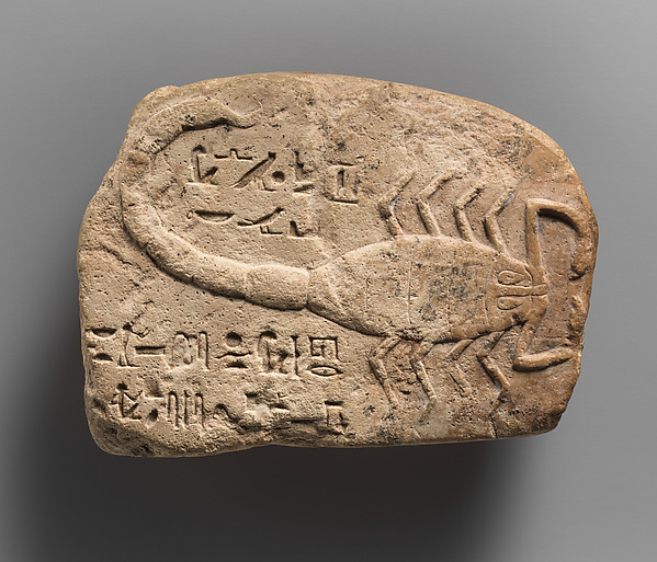 Amuletic stone with a protective spell against scorpions