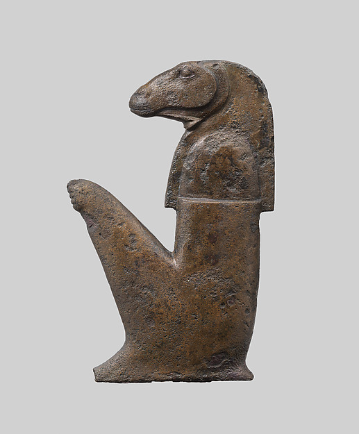 Furniture attachment with a sitting ram-headed deity by an unrecorded maker, The Metropolitan Museum of Art