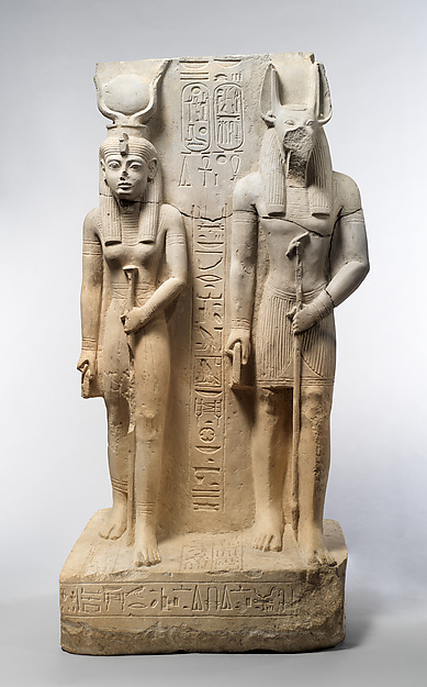 Isis and Wepwawet, god of Asyut, with the name of Siese, Overseer of the Two Granaries of Ramesses II