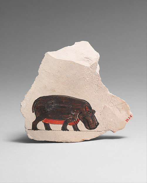 Artist's Painting of a Hippopotamus, ca. 1473–1458 BCE