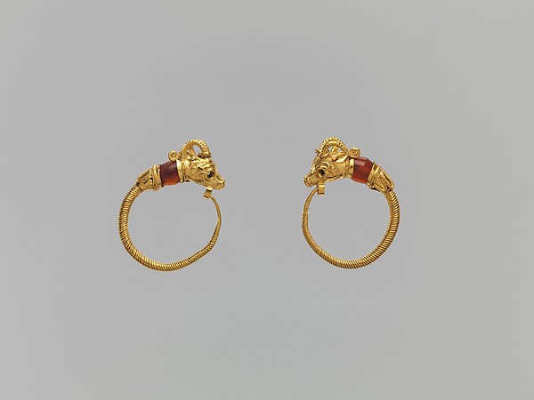 Ibex-head earrings