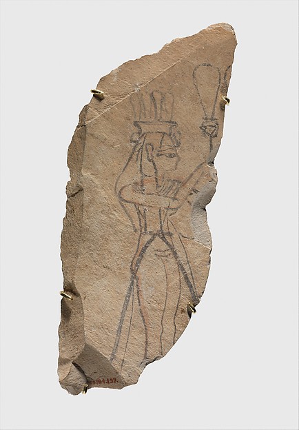 Ostracon Depicting a Queen Holding a Sistrum by an unrecorded maker, The Metropolitan Museum of Art
