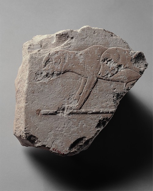 Relief fragment with two young dogs
