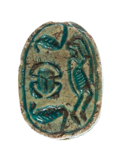 Canaanite Scarab Showing a Prostrate Man under Two Cobras and a Scarab (Emblems of a Ruler) by an unrecorded maker, The Metropolitan Museum of Art