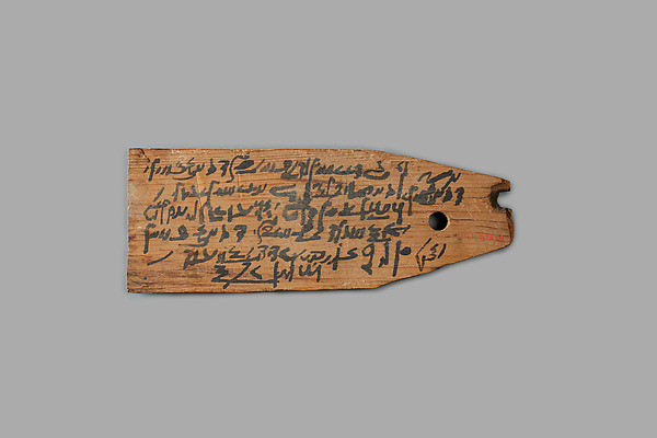Mummy label of  Tsenpachom, daughter of Panahib