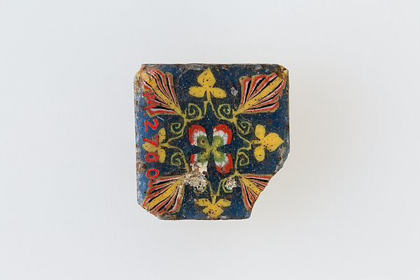 Inlay, square, floral design, ca. 1st–3rd century CE
