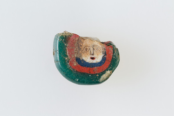Inlay/bead blank with face by an unrecorded maker, The Metropolitan Museum of Art