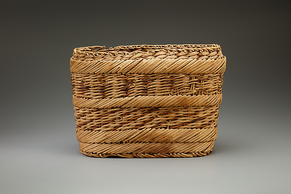 Basket, divided to hold three bottles