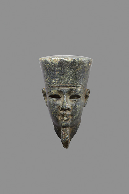 Head possibly from a figure of Amun-Min