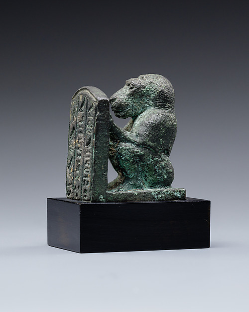 Baboon holding an inscribed stela dedicated to Iretherukhef