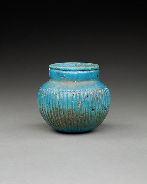 Faience Ribbed Jar